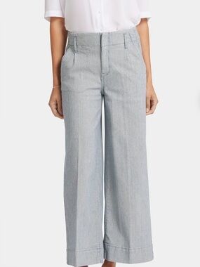 NYDJ Light Blue Pinstripe Wide Leg Pants